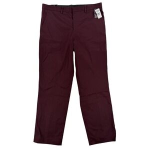 Express Producer Pants Mens 34x30 Red Modern Fit Chino Straight Stretch Office